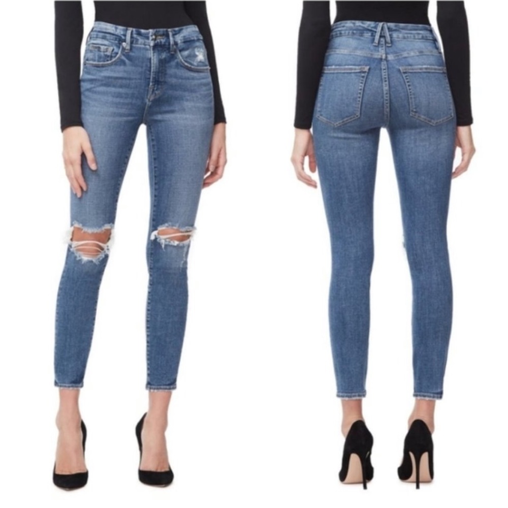 GOOD AMERICAN Good Legs Crop Blue261